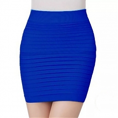 Плиссированная юбка синяя